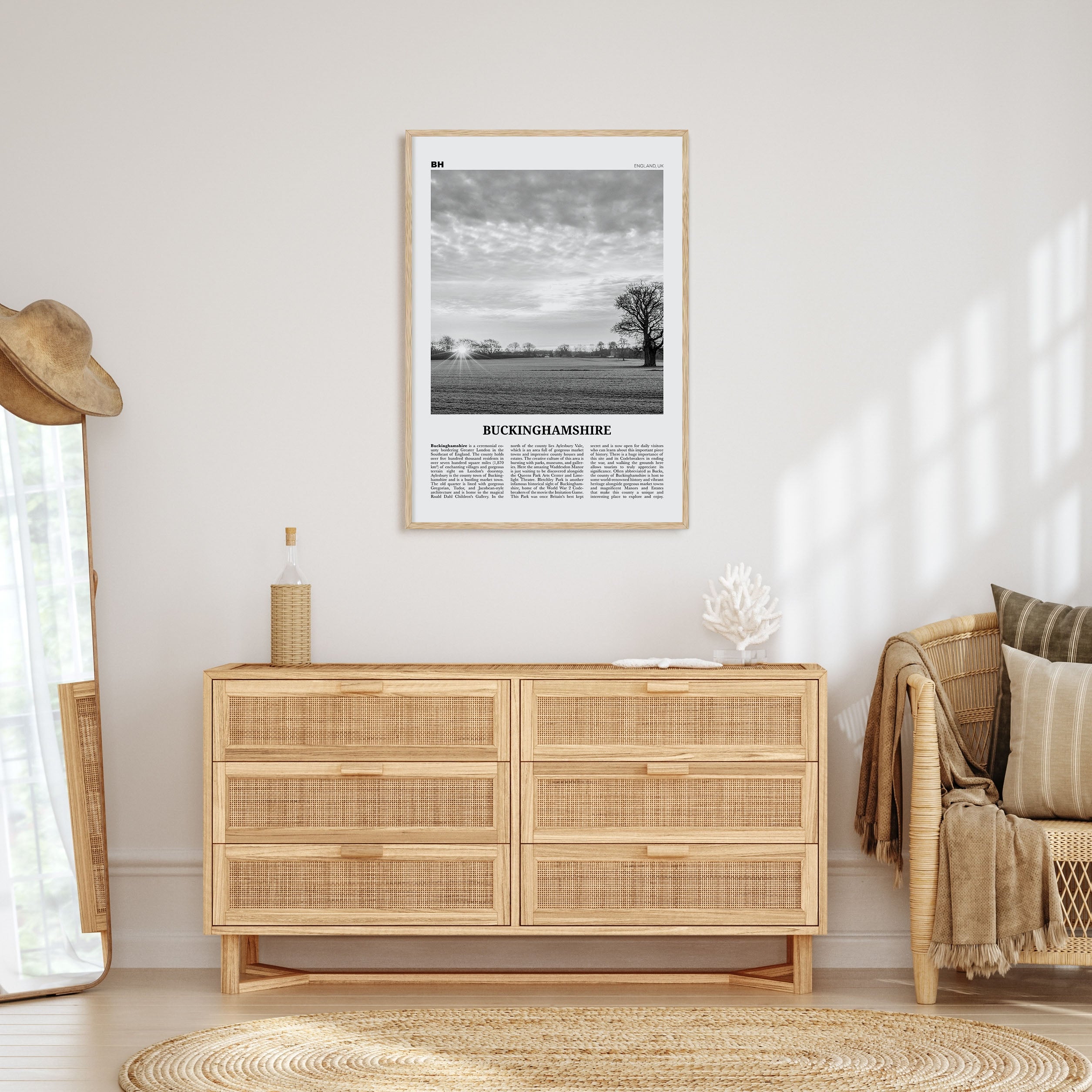 Buckinghamshire Travel B&W Poster