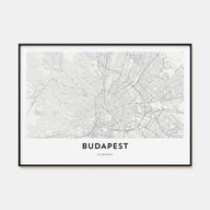 Budapest Map Landscape Poster