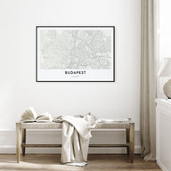 Budapest Map Landscape Poster