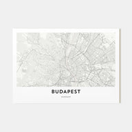 Budapest Map Landscape Poster