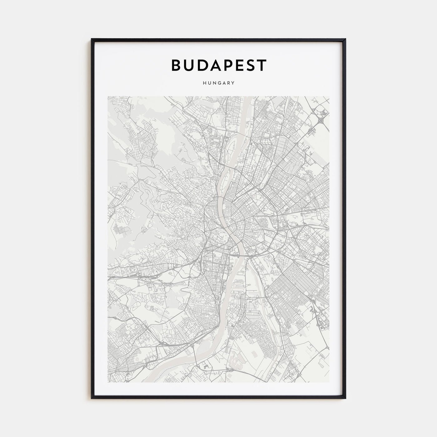 Budapest Map Portrait Poster