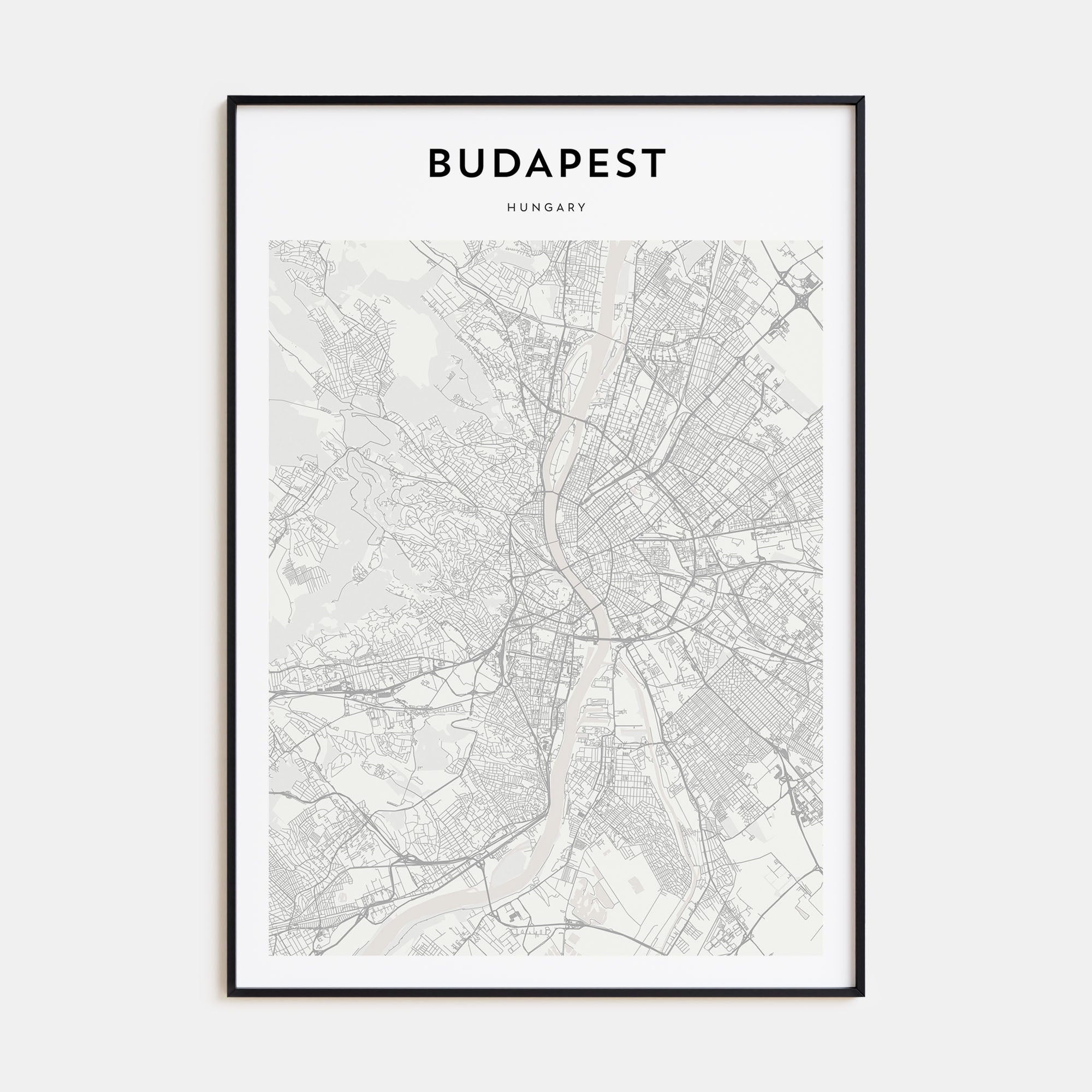 Budapest Map Portrait Poster