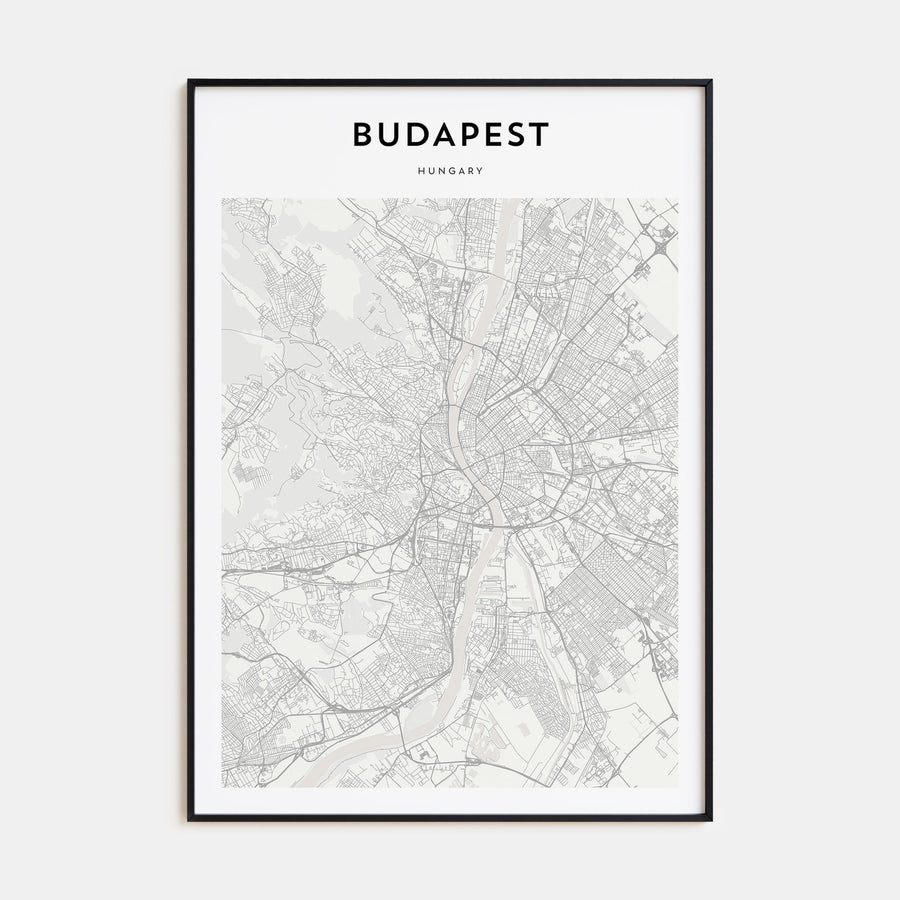 Budapest Map Portrait Poster