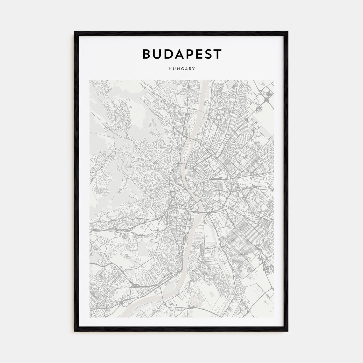 Budapest Map Portrait Poster