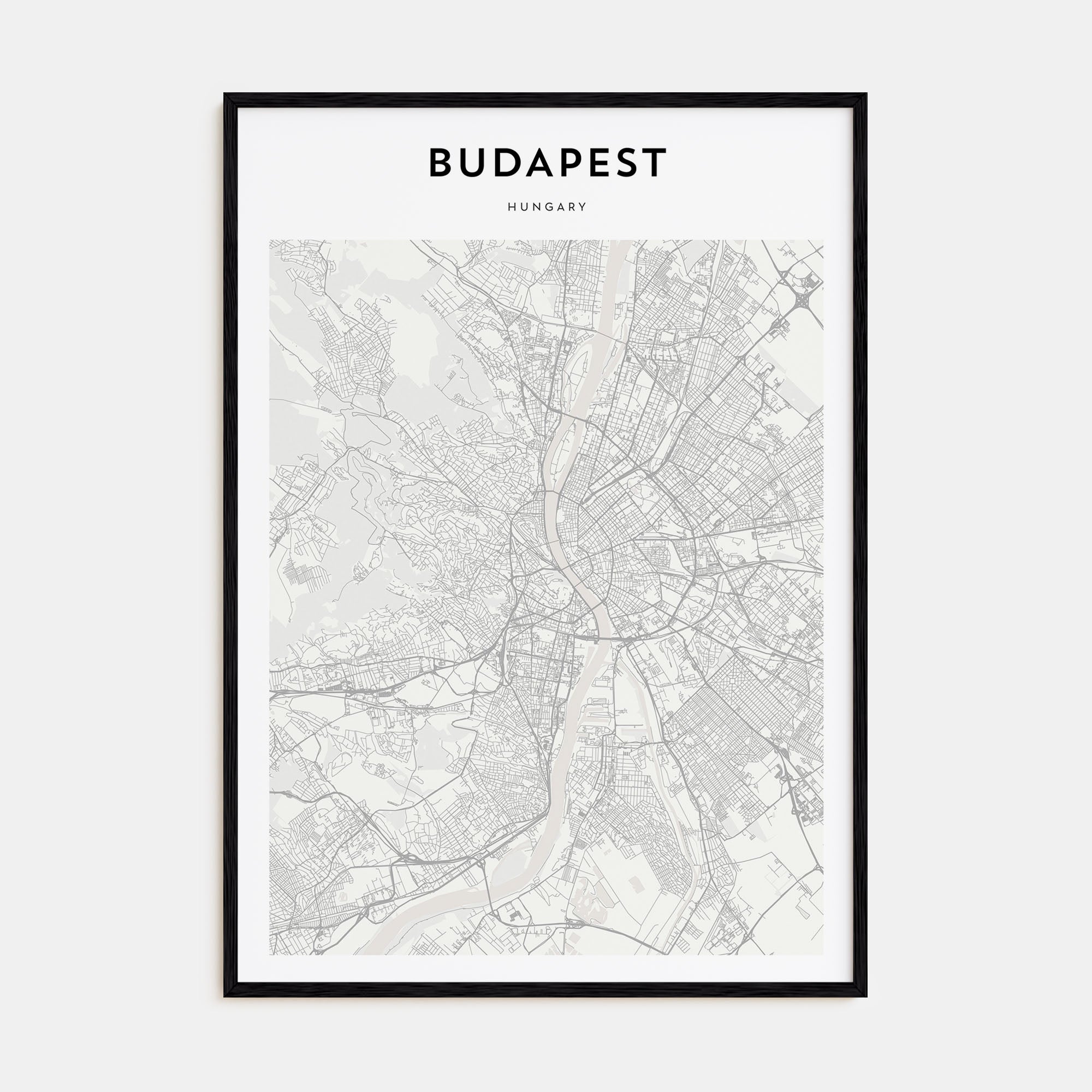 Budapest Map Portrait Poster