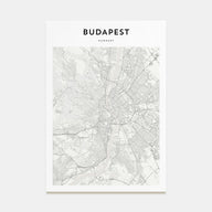 Budapest Map Portrait Poster