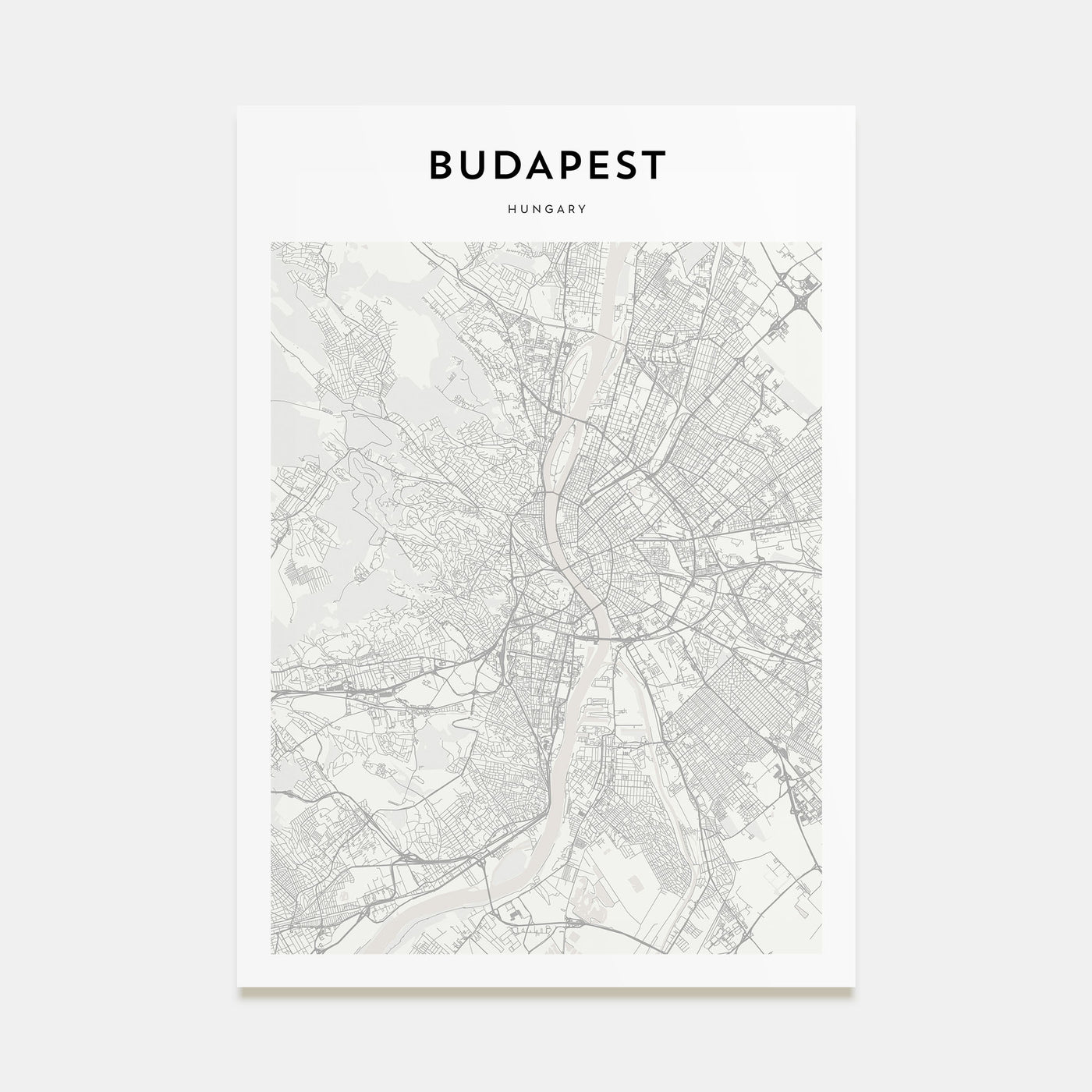 Budapest Map Portrait Poster