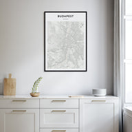 Budapest Map Portrait Poster