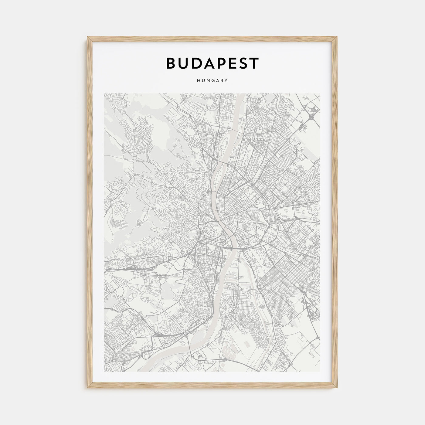 Budapest Map Portrait Poster