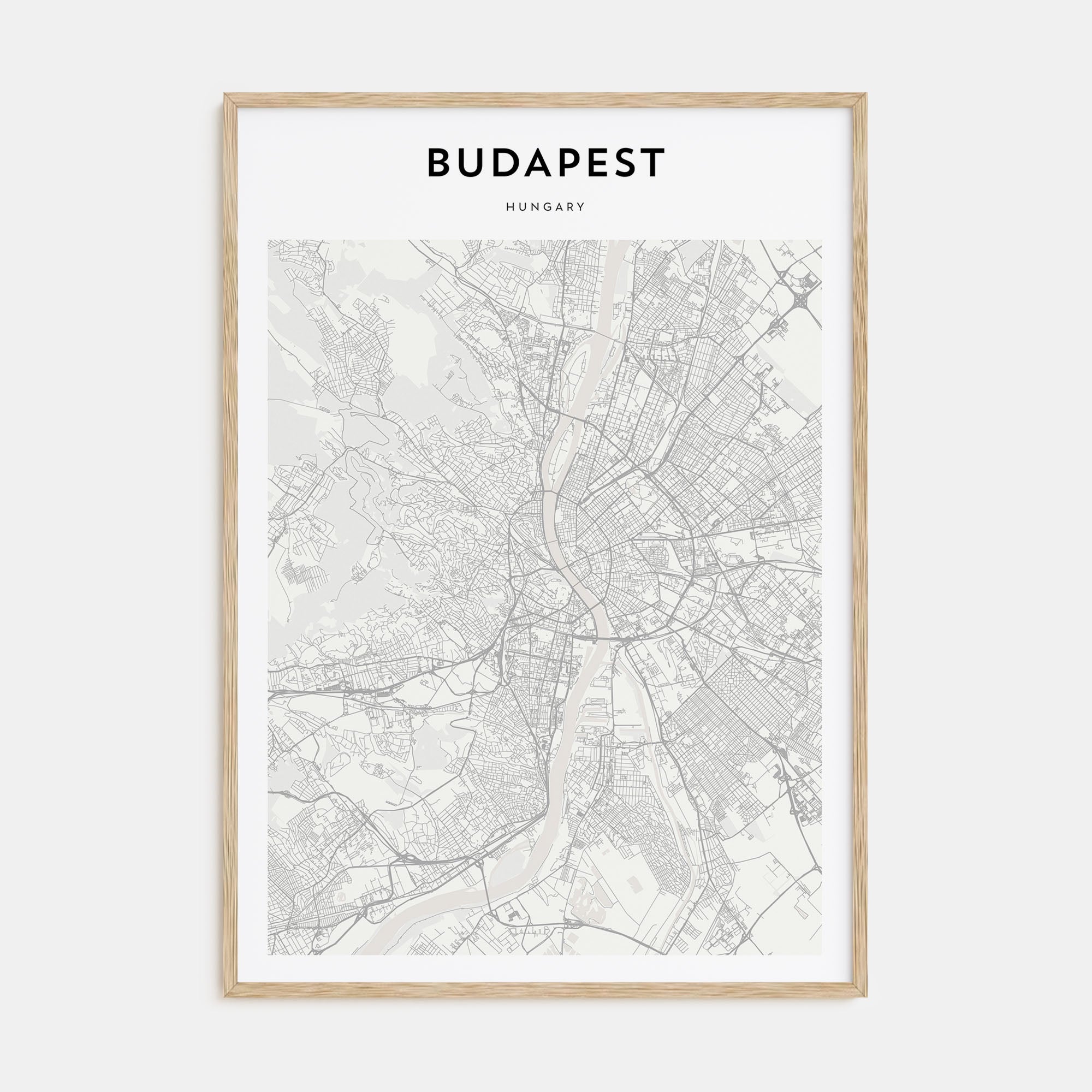 Budapest Map Portrait Poster