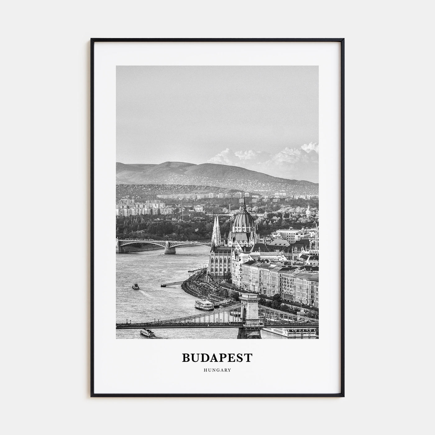 Budapest Portrait B&W Poster