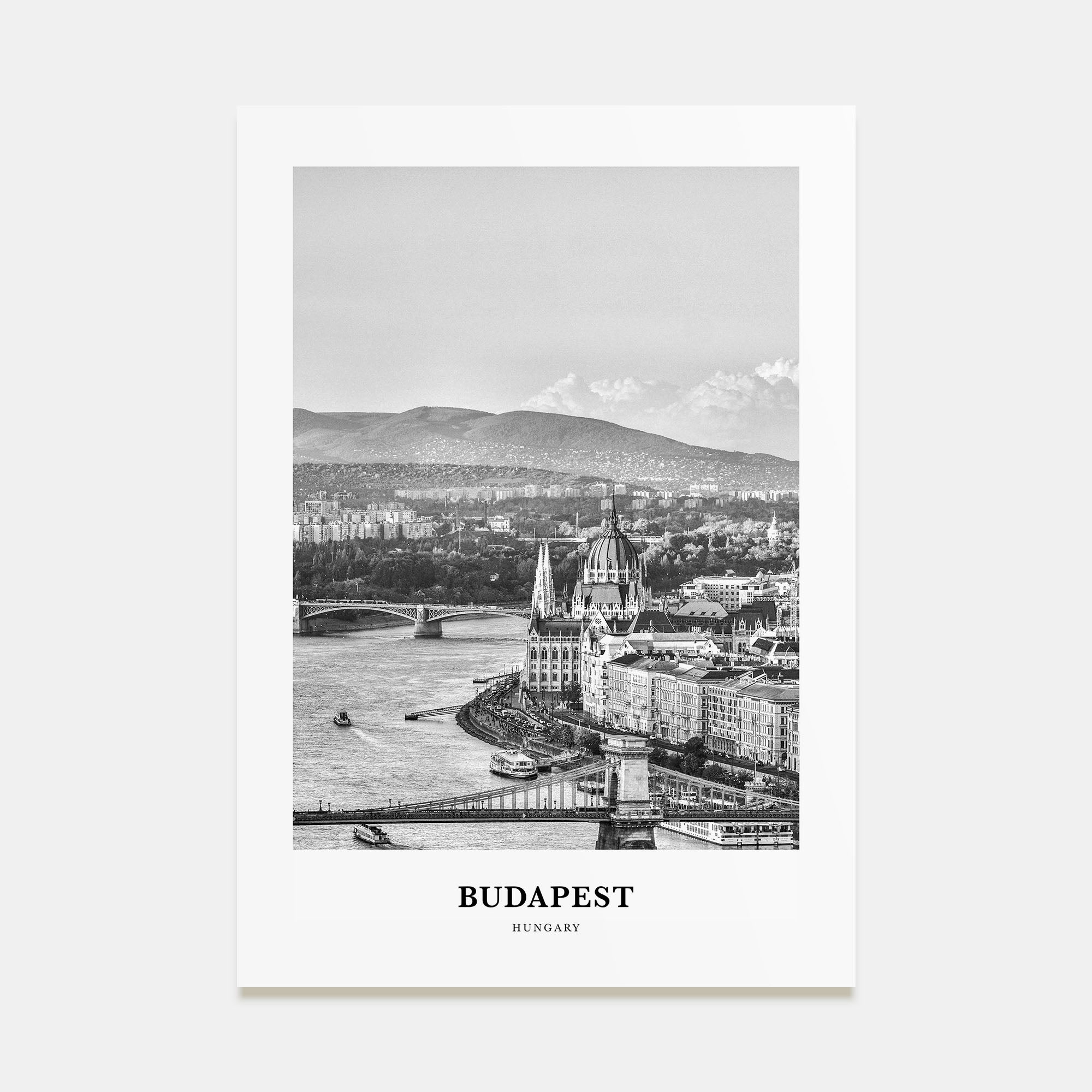 Budapest Portrait B&W Poster