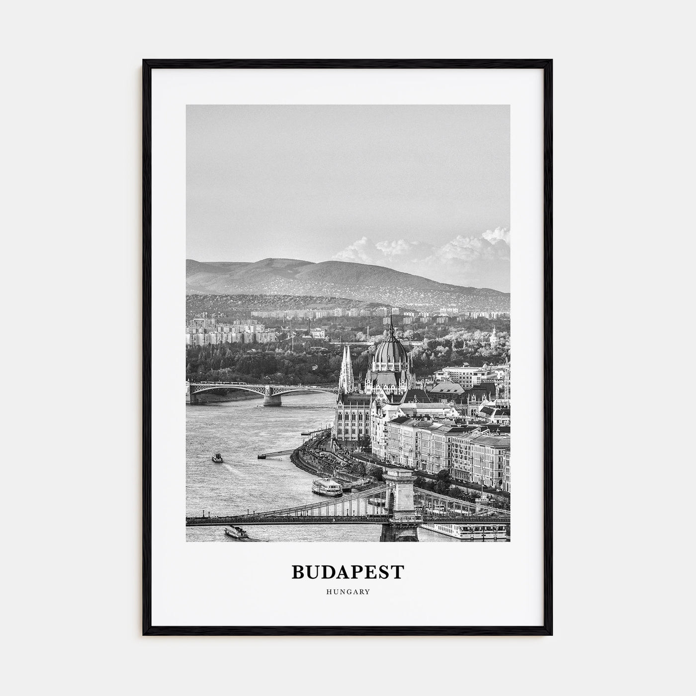 Budapest Portrait B&W Poster