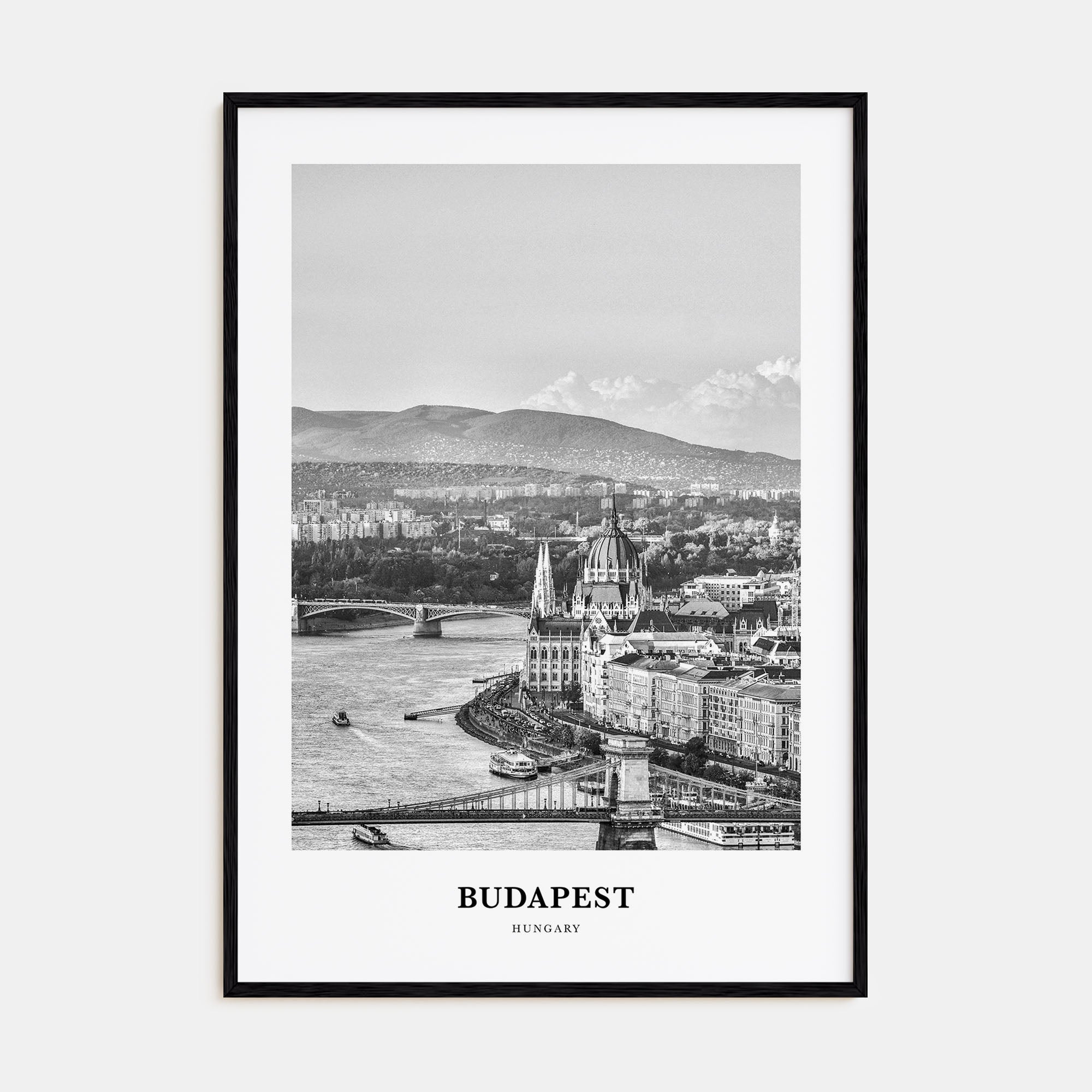 Budapest Portrait B&W Poster