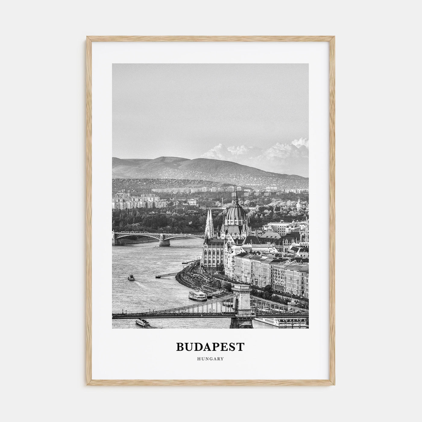Budapest Portrait B&W Poster