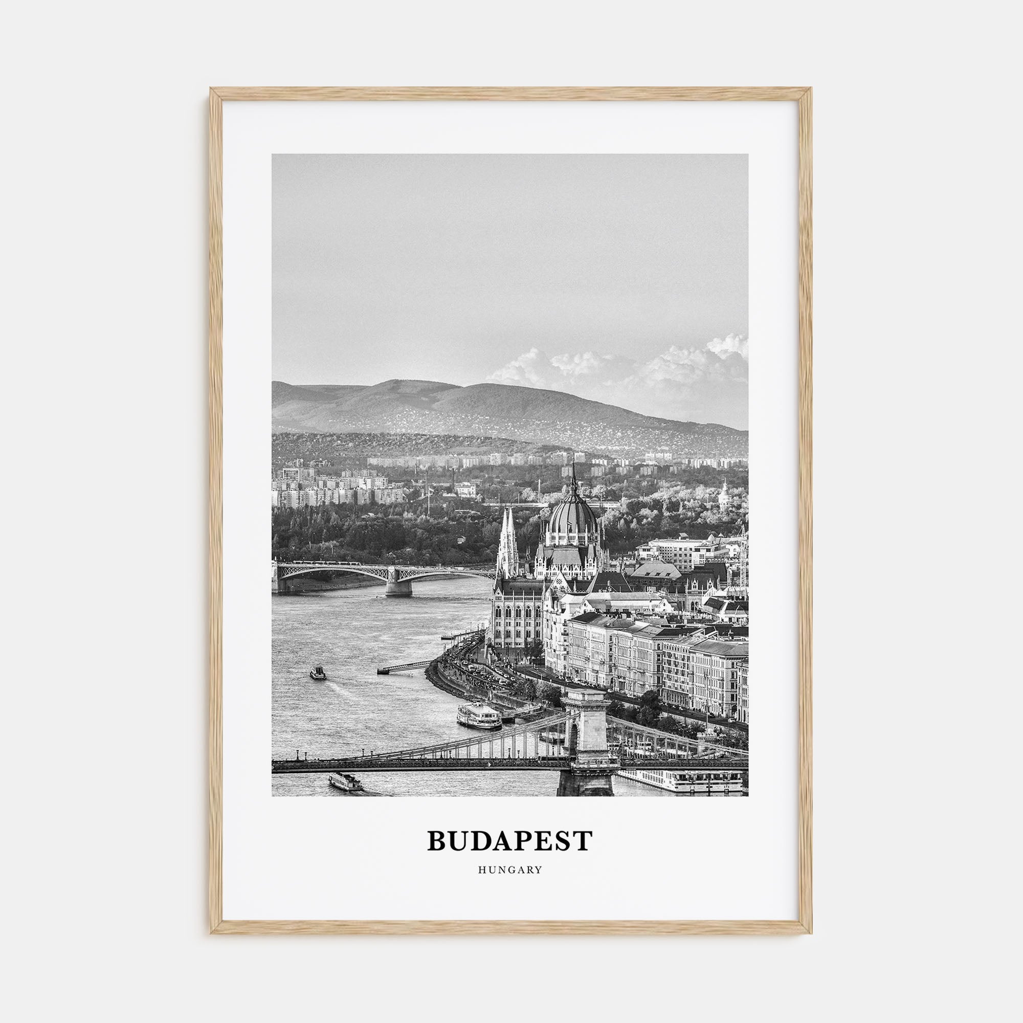 Budapest Portrait B&W Poster