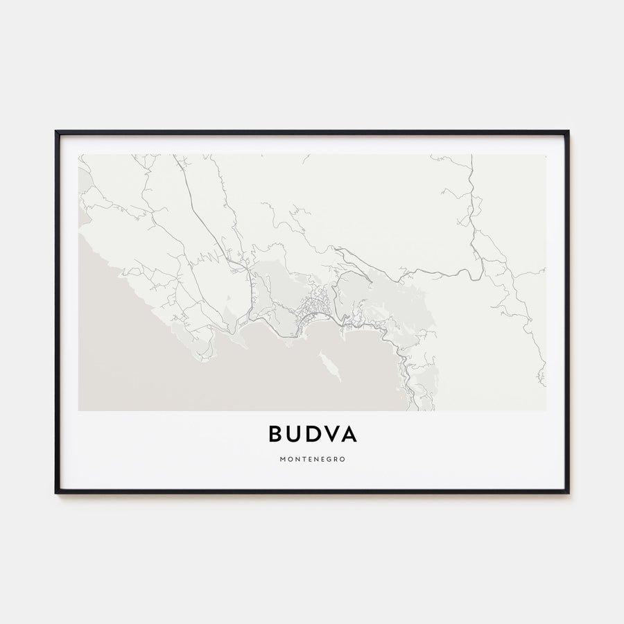 Budva Map Landscape Poster