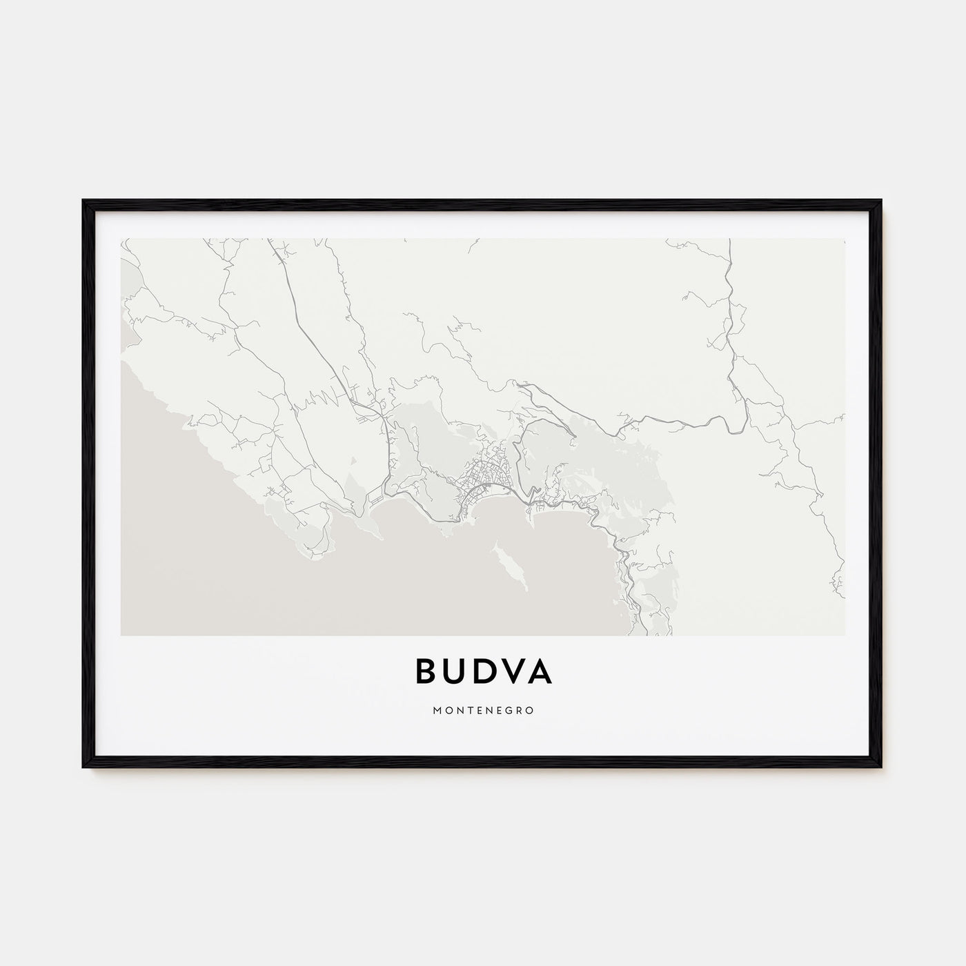 Budva Map Landscape Poster