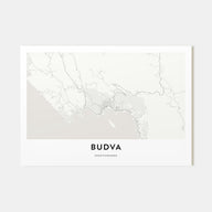 Budva Map Landscape Poster