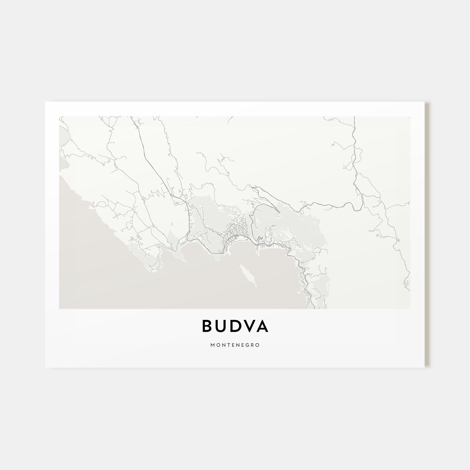 Budva Map Landscape Poster