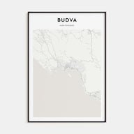 Budva Map Portrait Poster