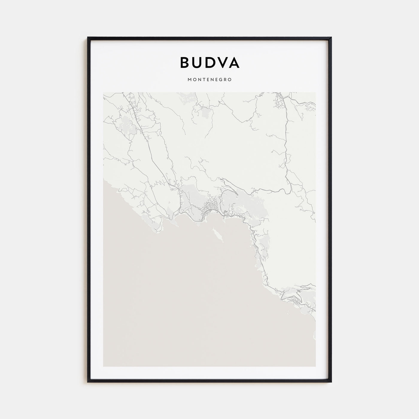 Budva Map Portrait Poster