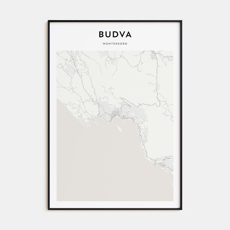 Budva Map Portrait Poster
