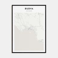 Budva Map Portrait Poster