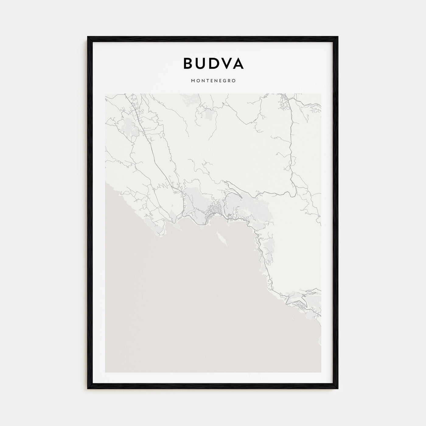 Budva Map Portrait Poster