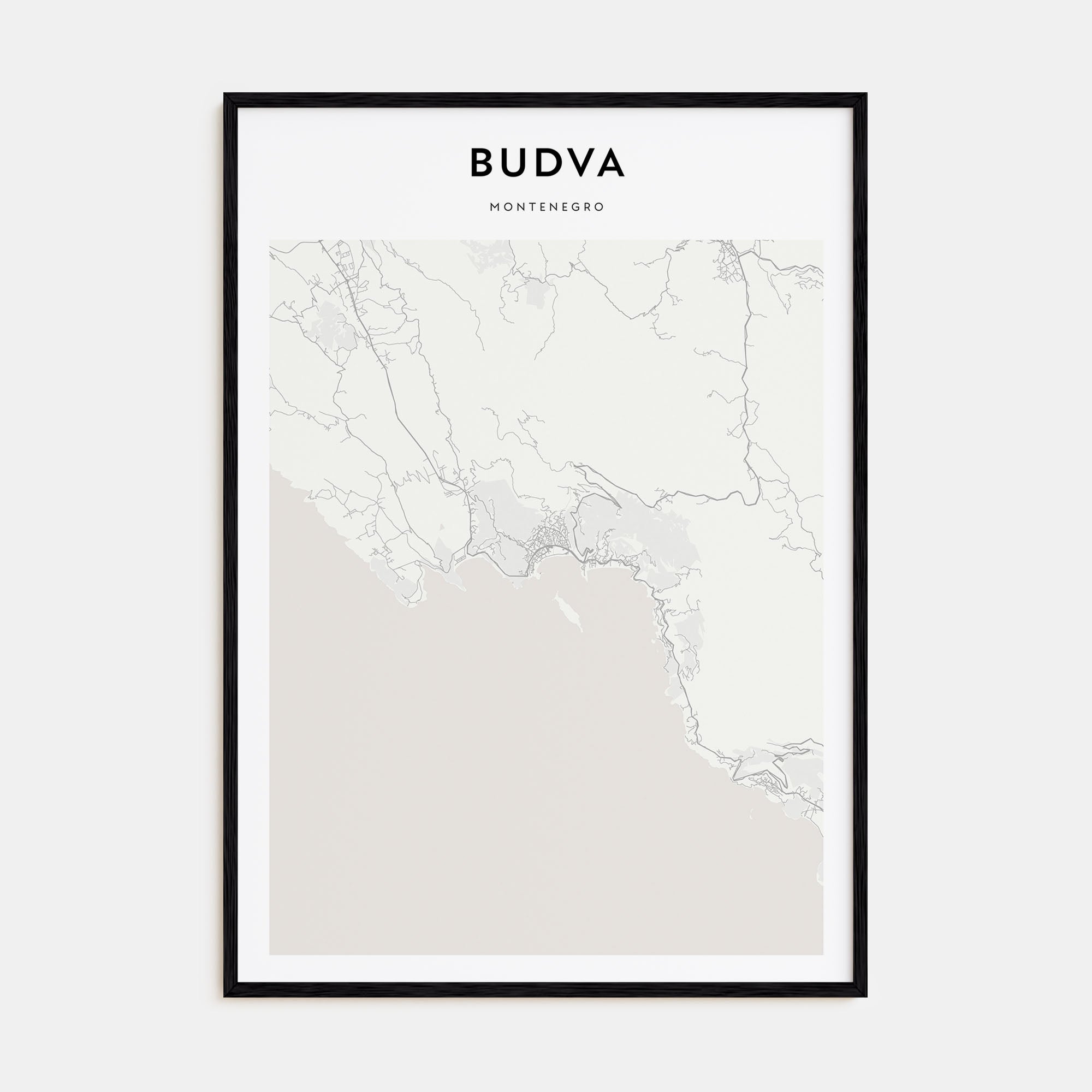 Budva Map Portrait Poster