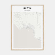 Budva Map Portrait Poster
