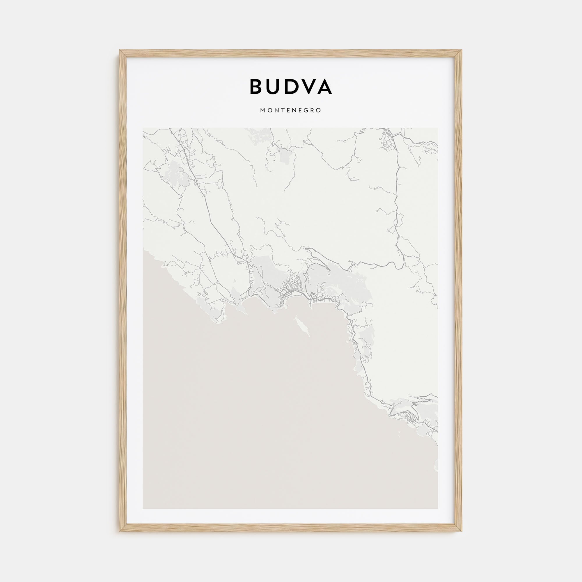 Budva Map Portrait Poster