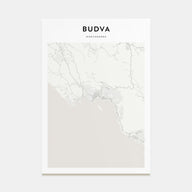 Budva Map Portrait Poster