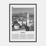 Budva Travel B&W Poster