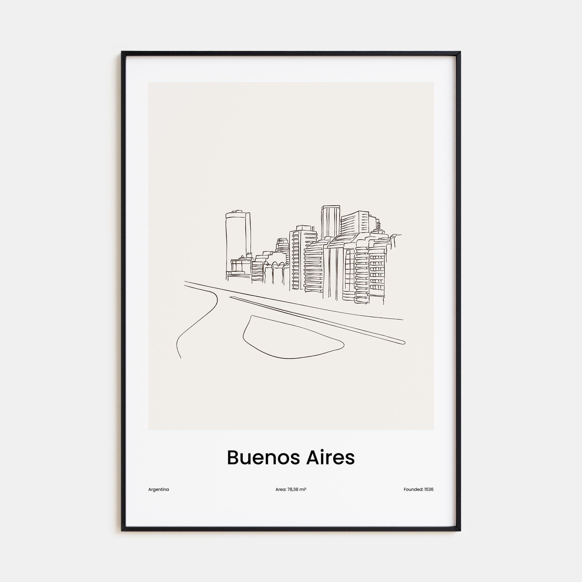 Buenos Aires Drawn Poster