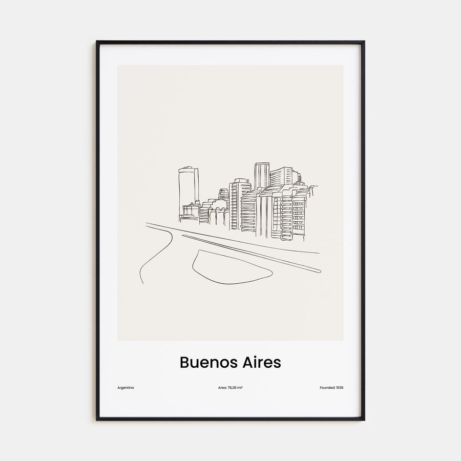Buenos Aires Drawn Poster