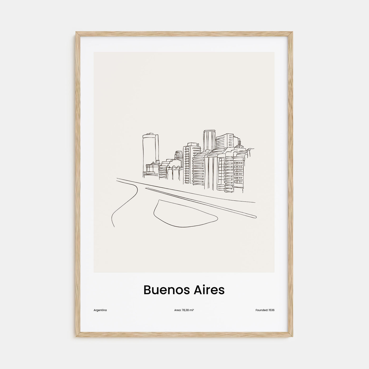 Buenos Aires Drawn Poster