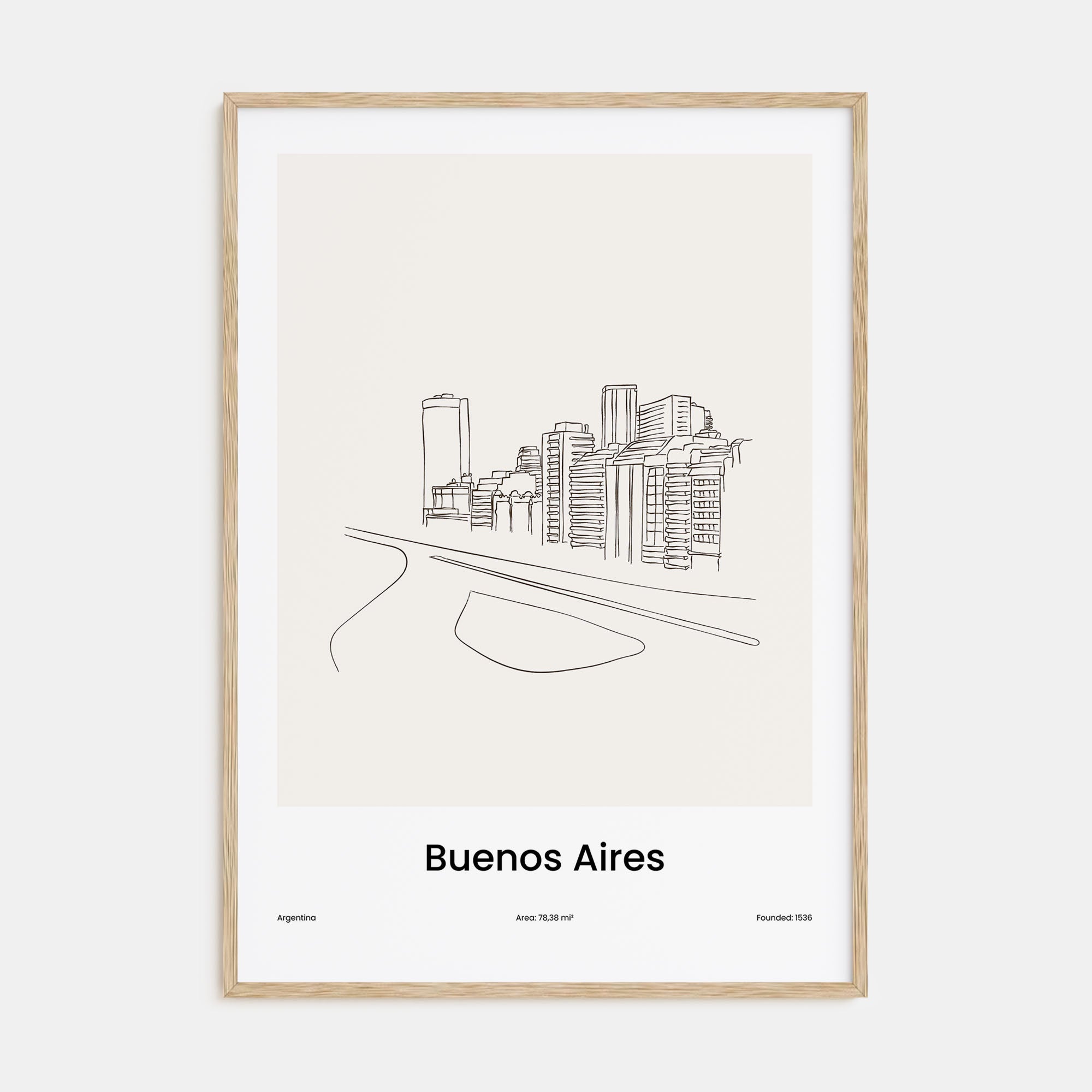 Buenos Aires Drawn Poster