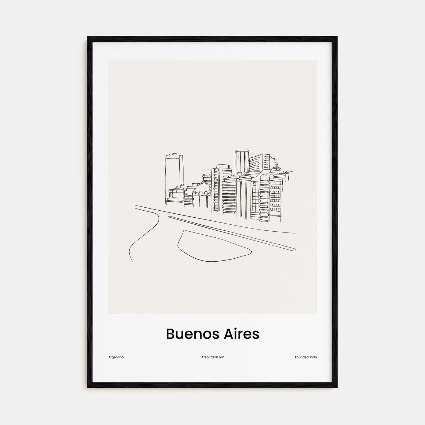 Buenos Aires Drawn Poster