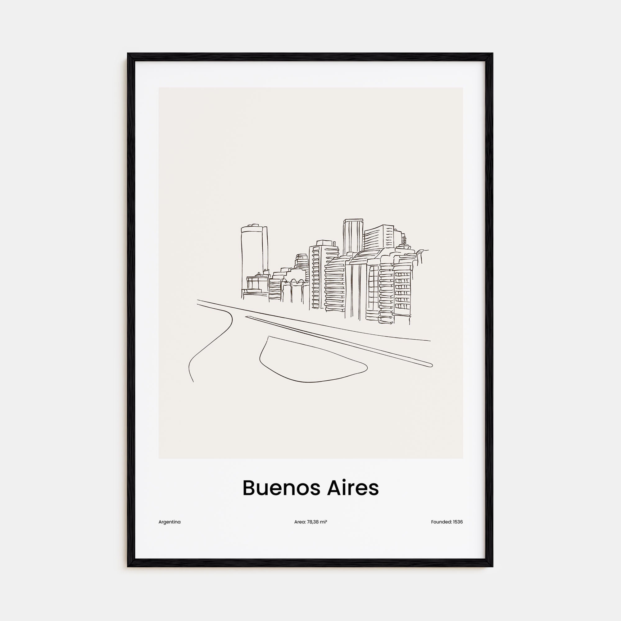 Buenos Aires Drawn Poster