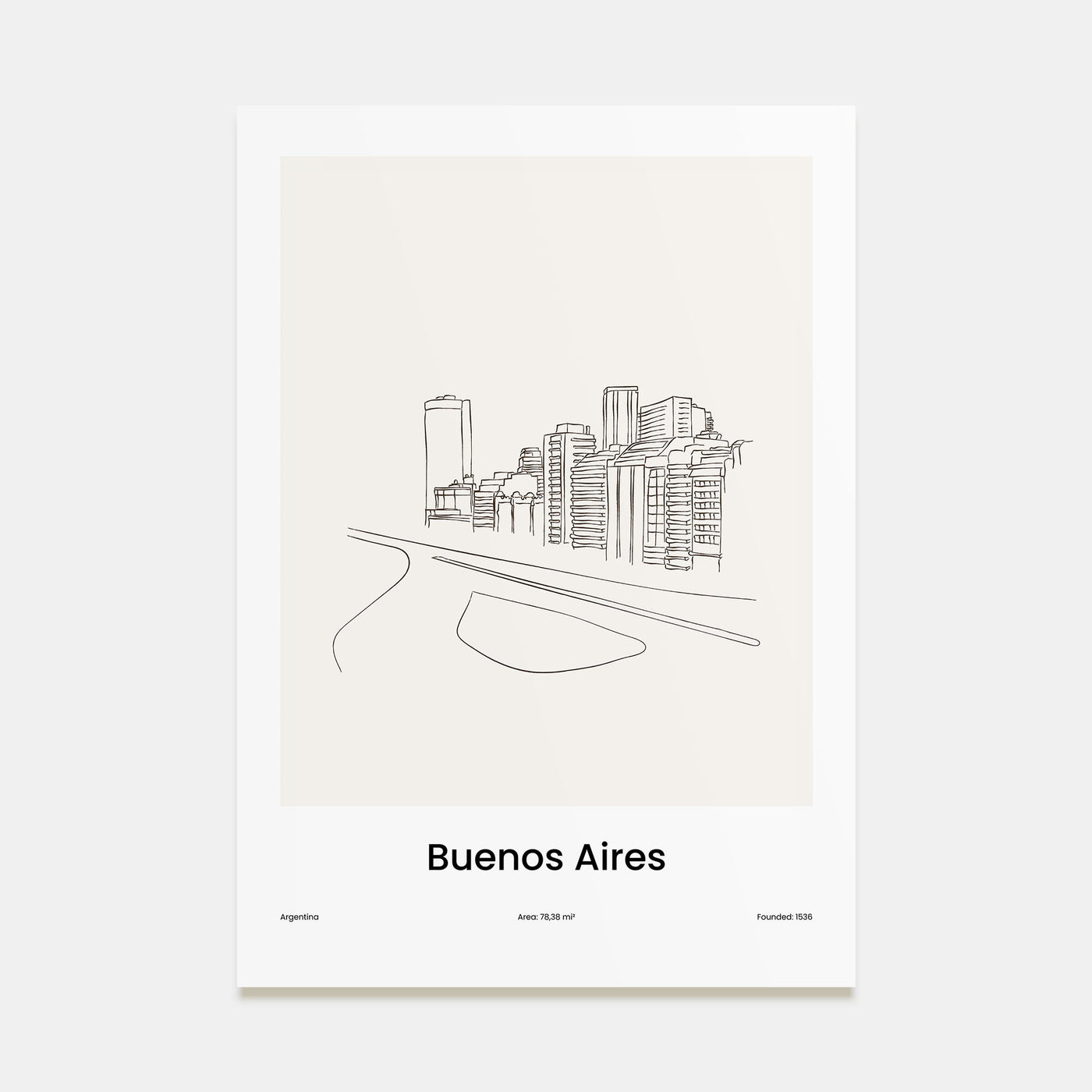 Buenos Aires Drawn Poster