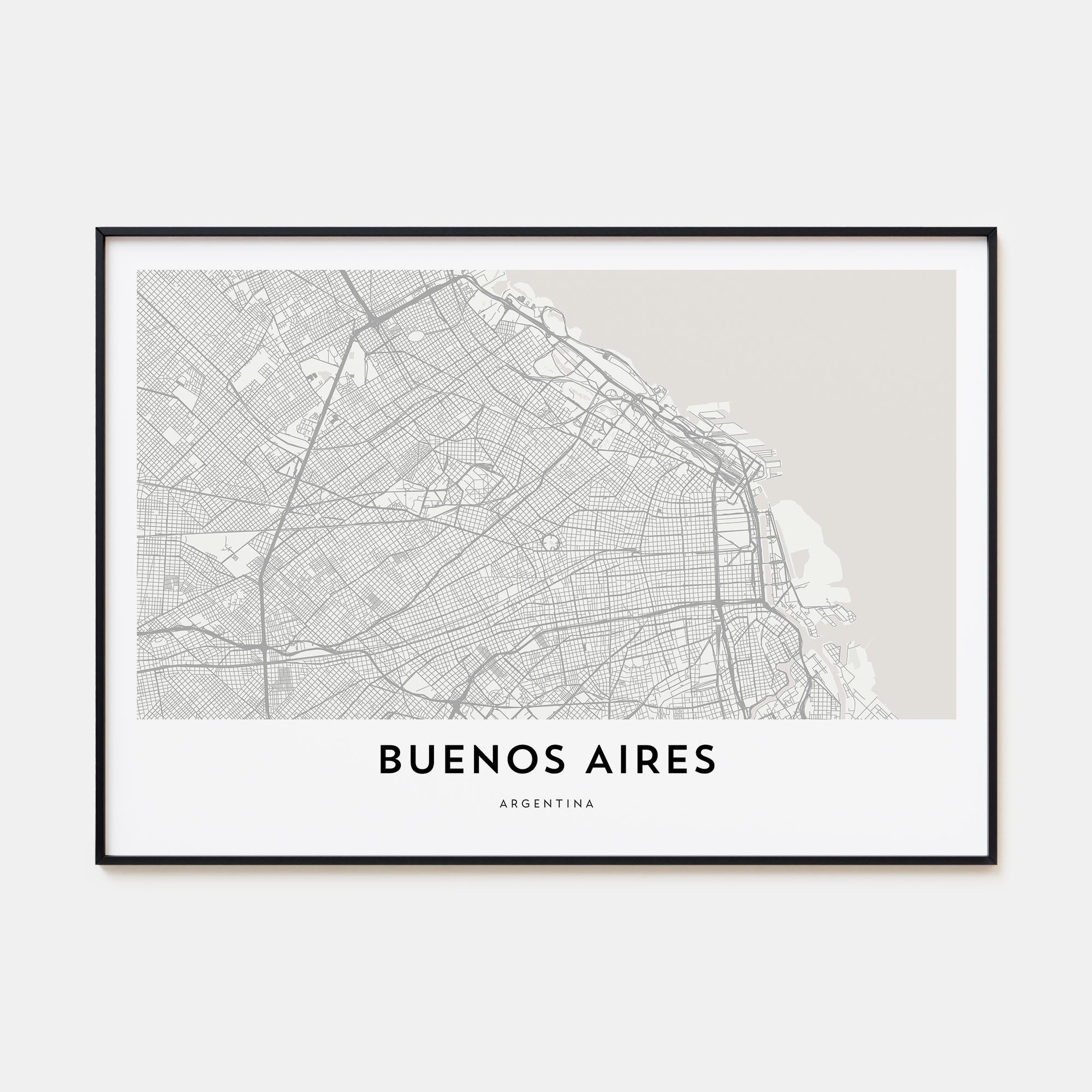 Buenos Aires Map Landscape Poster