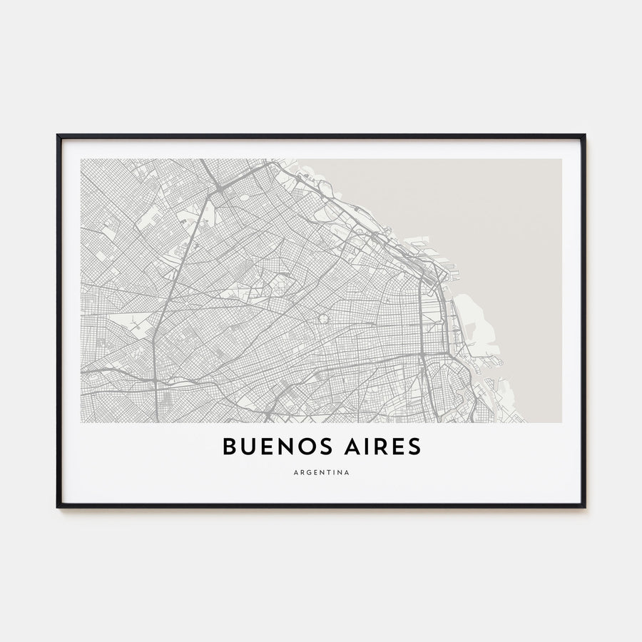 Buenos Aires Map Landscape Poster
