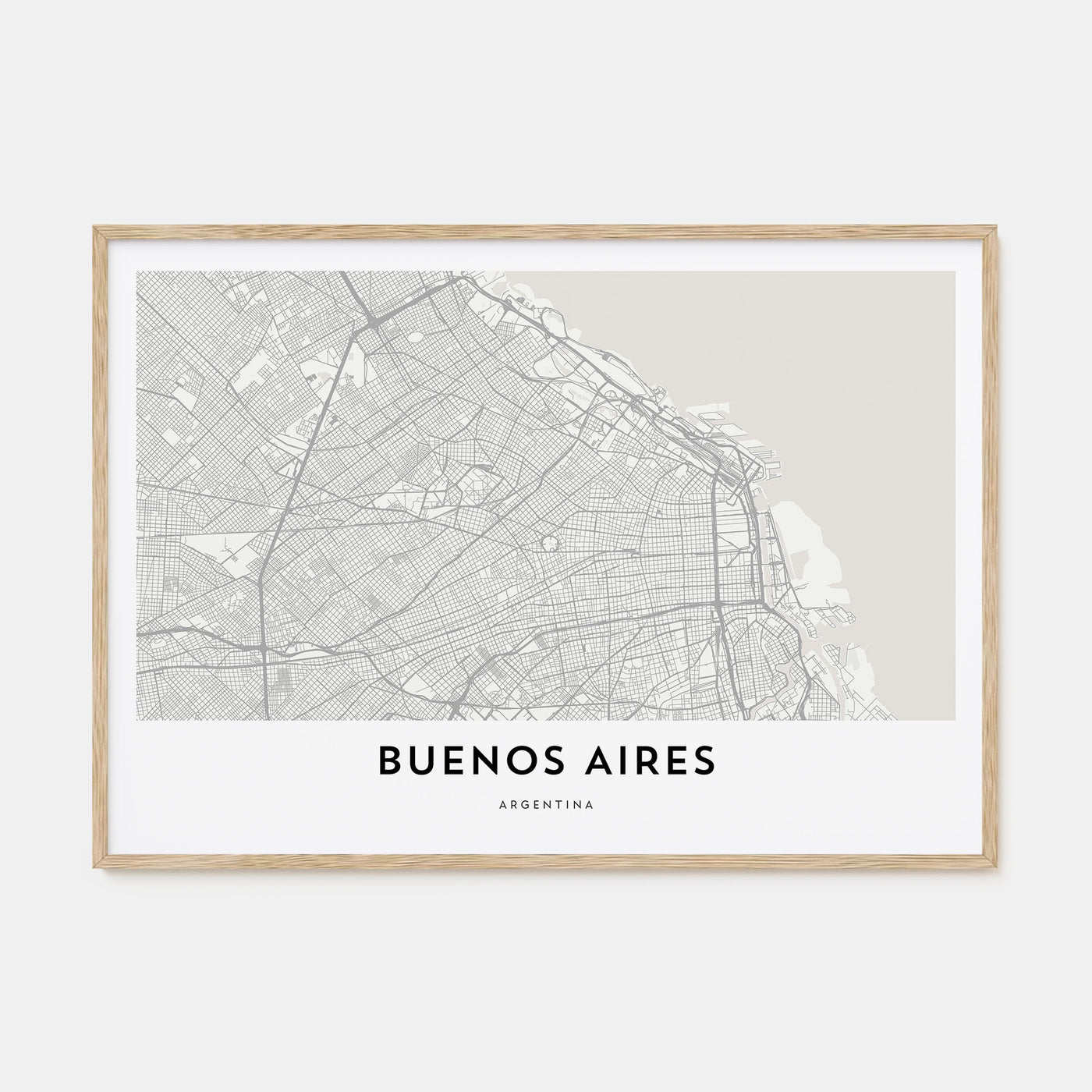 Buenos Aires Map Landscape Poster