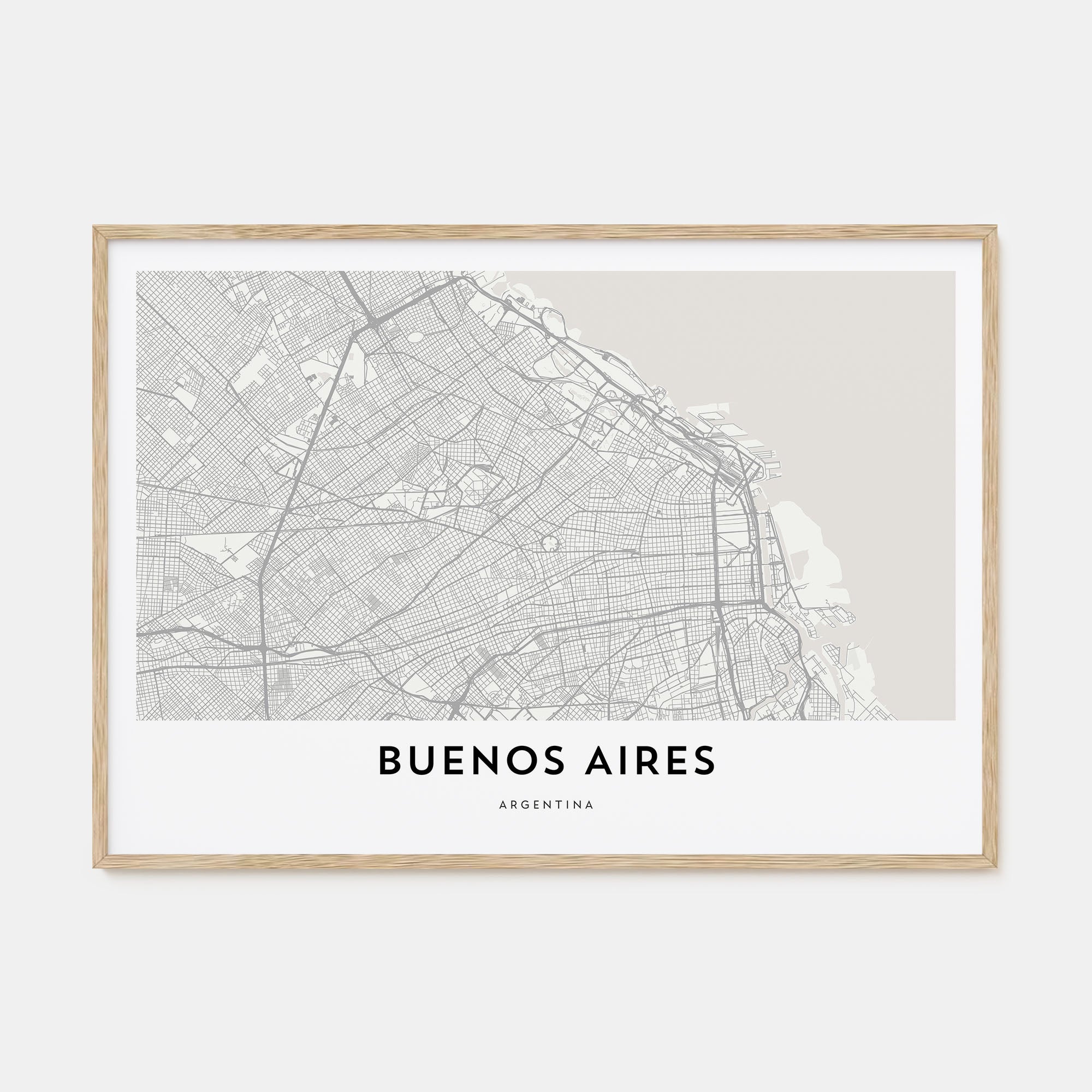 Buenos Aires Map Landscape Poster