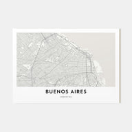 Buenos Aires Map Landscape Poster