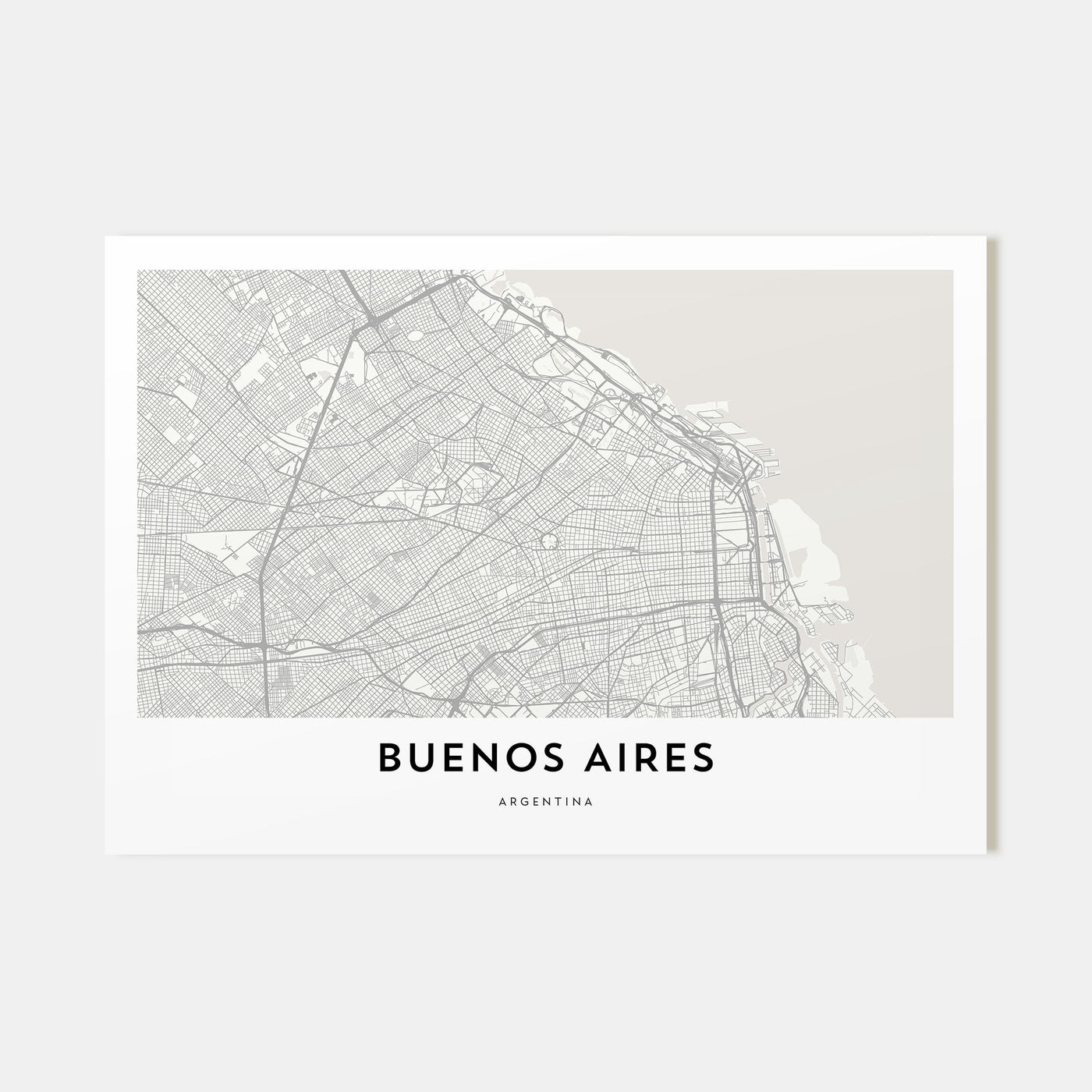 Buenos Aires Map Landscape Poster
