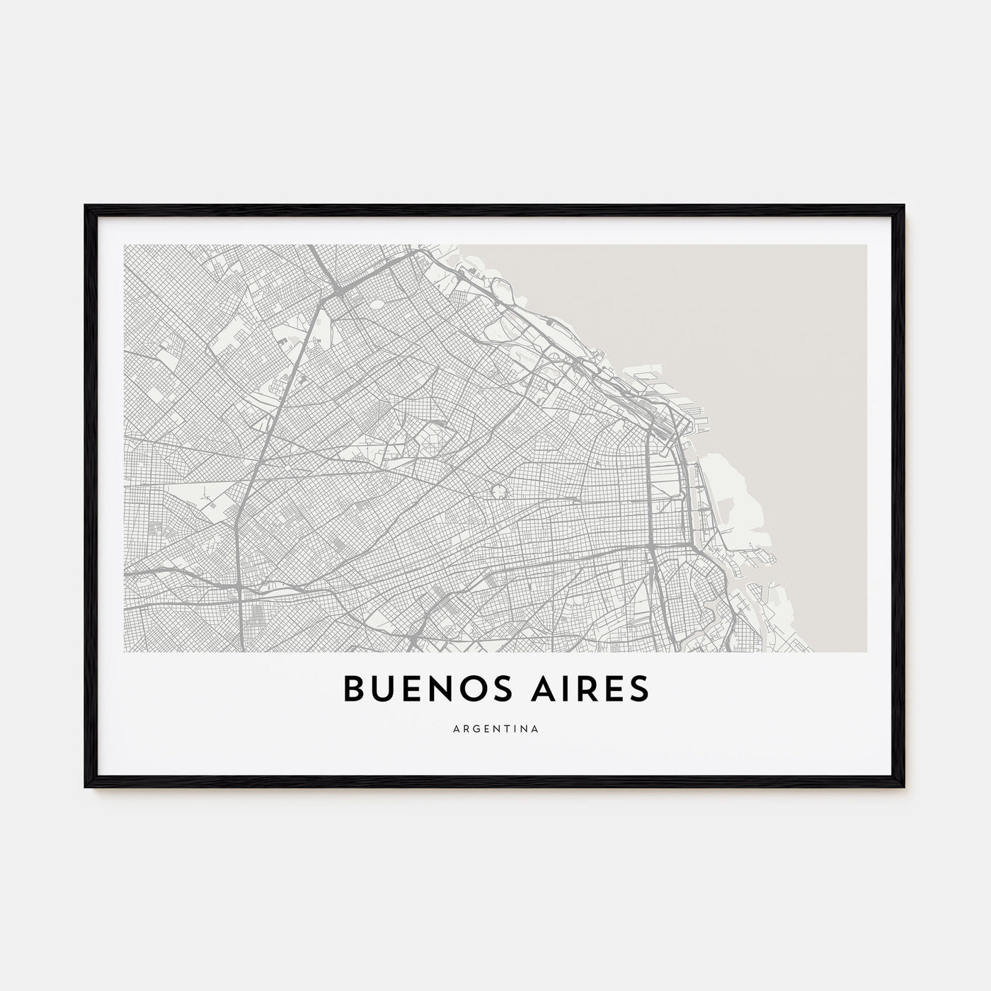 Buenos Aires Map Landscape Poster