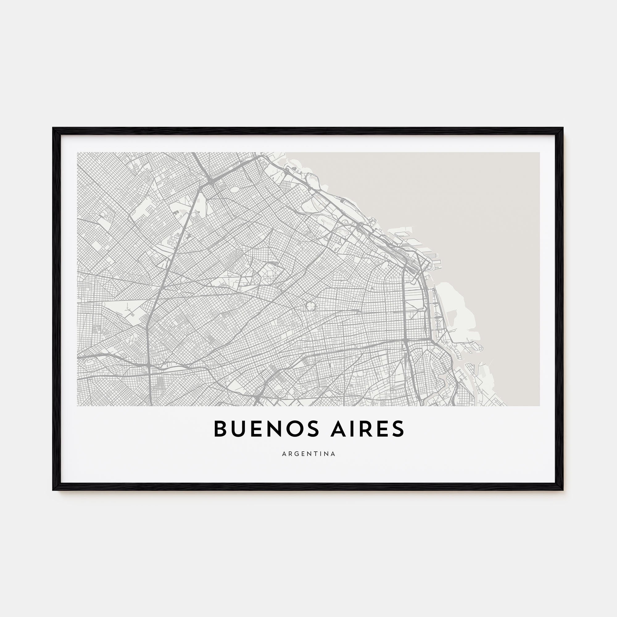 Buenos Aires Map Landscape Poster