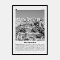 Buenos Aires Travel B&W No 2 Poster